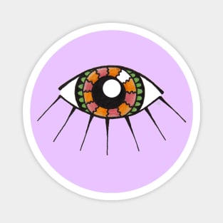 Boho Eye - Pink, Orange and Green Magnet